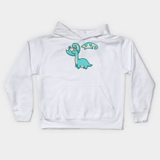 Silly dinos, long neck, Dinosaurus. Kids Hoodie